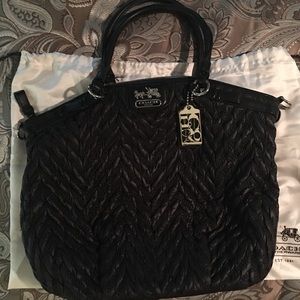COACH~Black Quilted Chevron 70th Anv Lmtd. Edition